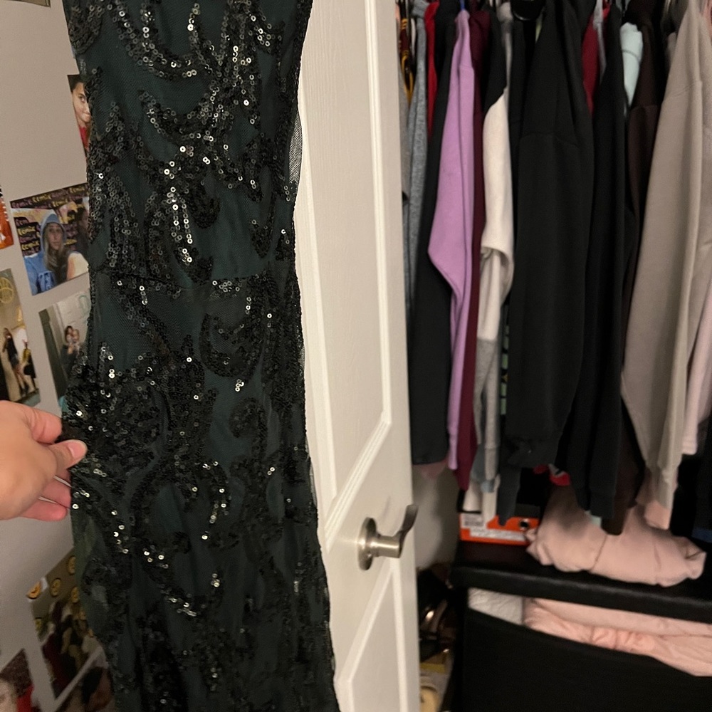 Dark green prom dress